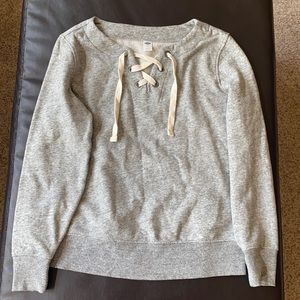 Grey tie up crewneck